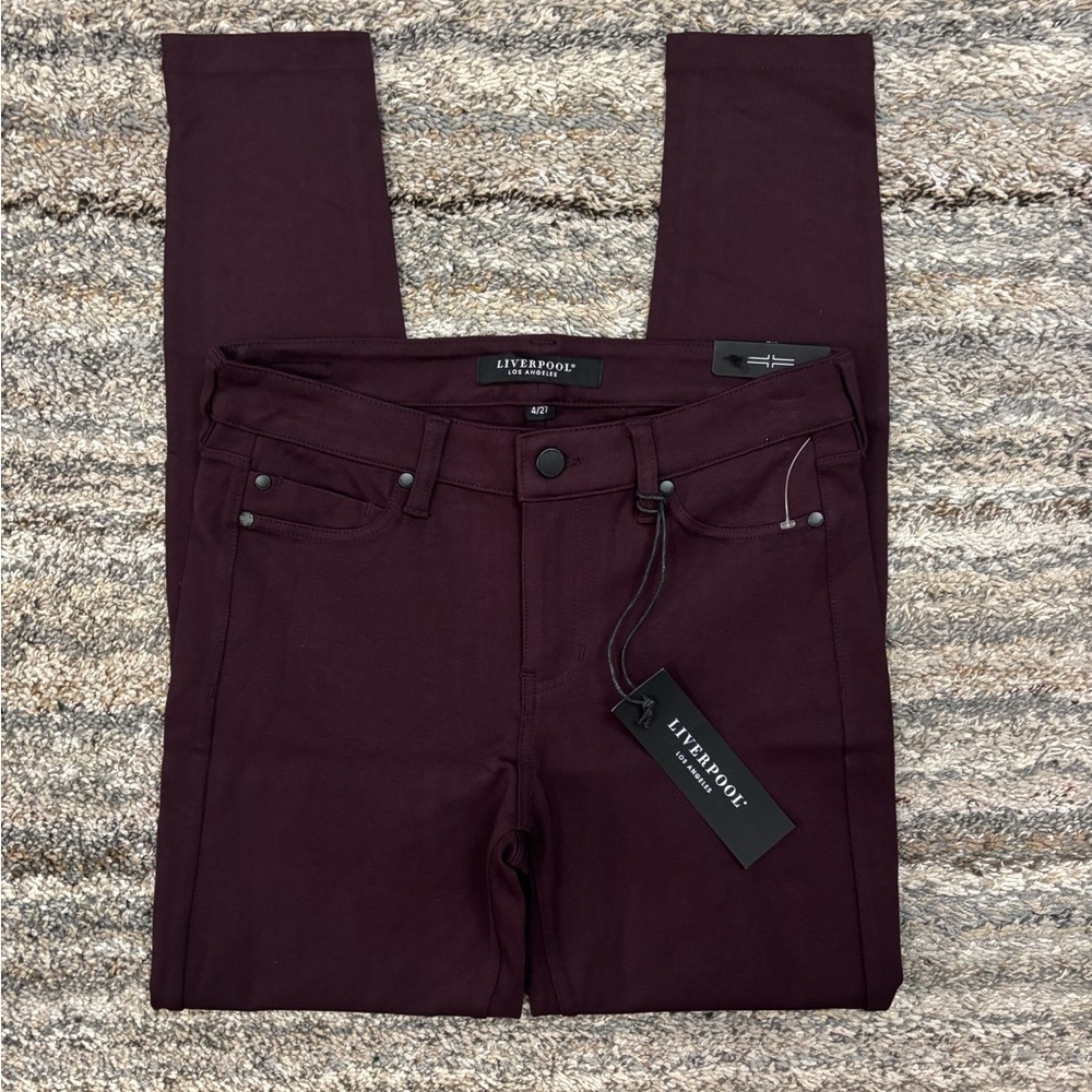 Liverpool Skinny Jeans In Aubergine Sz 4/27 NWT | Liverpool Mid Rise Skinny NEW- - Picture 5 of 13
